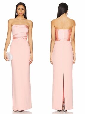 Solace London Strapless Afra satin-trimmed bustier gown Size 4 NEW! With tags!